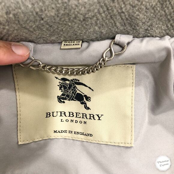 Burberry Woodville Gray Wool Toggle Peacoat - Picture 6 of 14